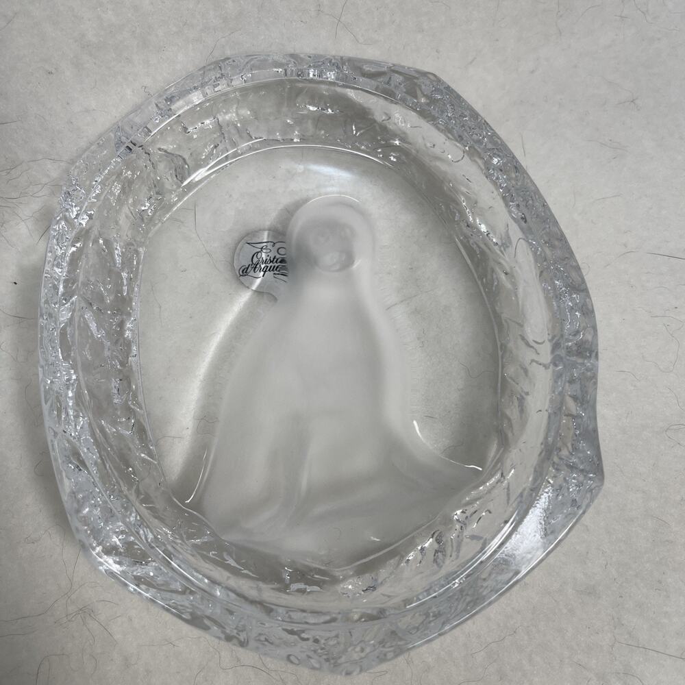 LEAD CRYSTAL BOX, CRISTAL D'ARQUES FRANCE TRINKET BOX, SEAL IMAGE